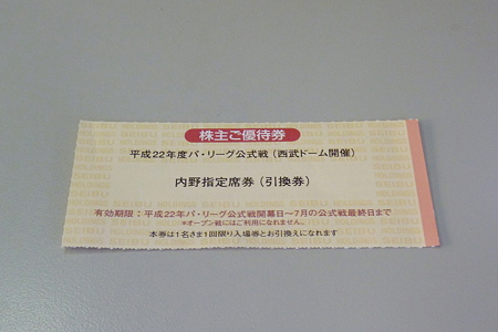 株主ご優待券